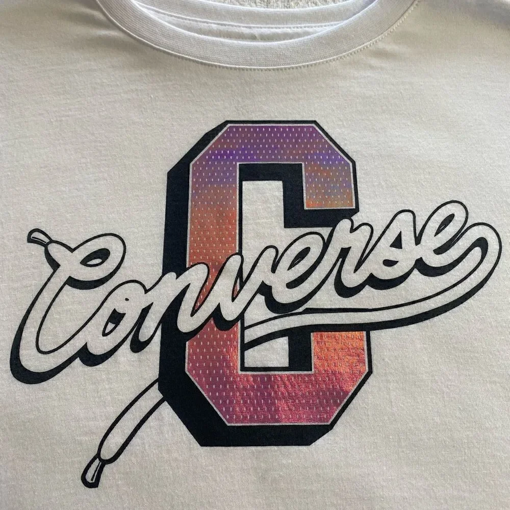 CONVERSE GIRLS Iridescent Varsity Boxy Tee